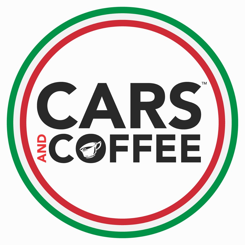 Cars and Coffee in a red and green circle